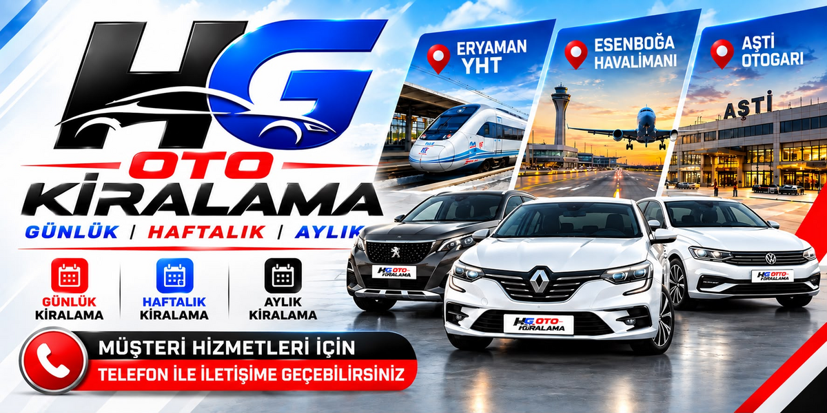 Günlük, Haftalık, Aylık Araç Kiralama HG OTO KİRALAMA